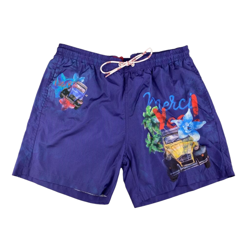 Boxer mare Uomo BoB Company - fantasia Macchina - colore Blu