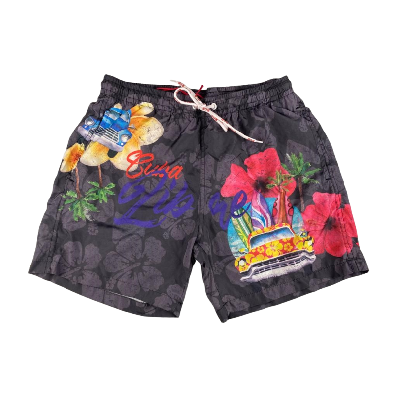 Boxer mare Uomo BoB Company - fantasia Macchina/fiori - colore Nero