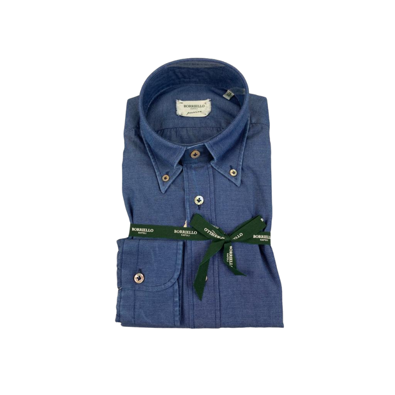 Camicia uomo Borriello Napoli -  Collo button down - denim