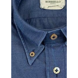 Camicia uomo Borriello Napoli -  Collo button down - denim