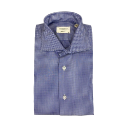 Camicia uomo Borriello Napoli - Fantasia micro rombi - Colore blu/bianco