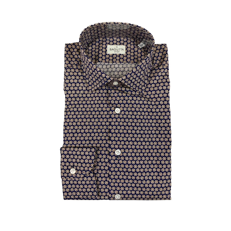 Camicia uomo Bagutta -  Fantasia - Colore verde/marrone