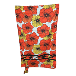 Telo Mare  RRD - Fantasia Towel Flowers - Colore Arancione/giallo/bianco