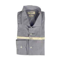 Camicia uomo Bagutta - Fantasia mille righe - Colore bianco/grigio