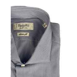 Camicia uomo Bagutta - Fantasia mille righe - Colore bianco/grigio