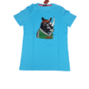 T-Shirt - Gallo - Fantasia stampa Rinoceronte - Colore Celeste