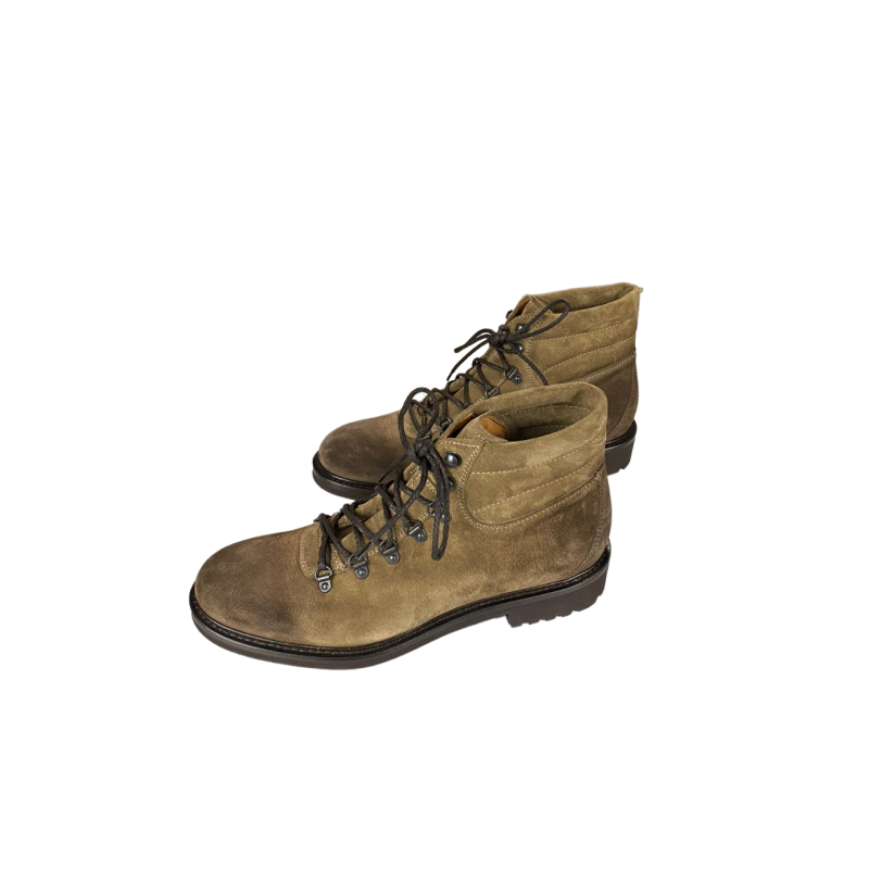 Scarpa uomo Doucal's - Combat Boot con colletto imbottito in suede - Colore marrone