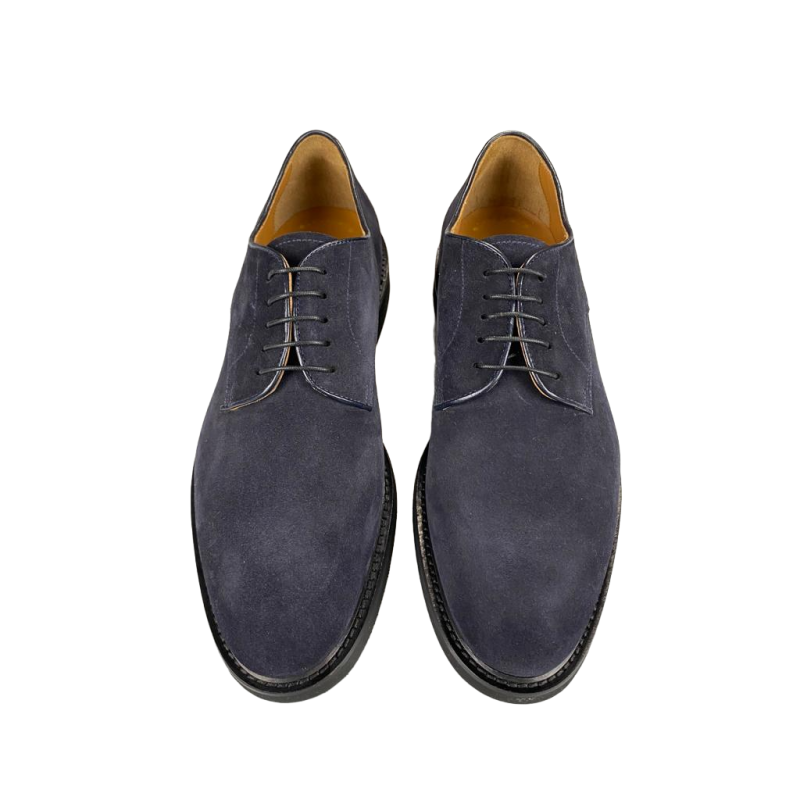 Scarpa uomo Doucal's - Derby Stringata in pelle scamosciata - Colore Blu