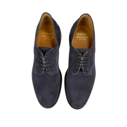 Scarpa uomo Doucal's - Derby Stringata in pelle scamosciata - Colore Blu