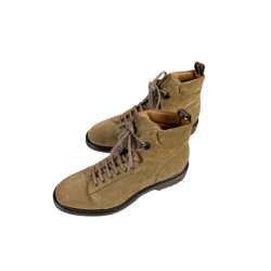 Scarpa uomo Doucal's - Combat Boot con colletto imbottito in suede - Colore cammello