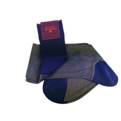 Calze lunghe uomo - Gallo - rigo - blu Royal/sabbia