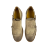 Scarpa uomo Doucal's - Doppia fibbia in pelle scamosciata con fiore in punta - Colore Beige