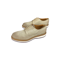 Scarpa uomo - Doucal's - Derby Stringate coda di rondine e fiore - in punta - Suede - Colore daino