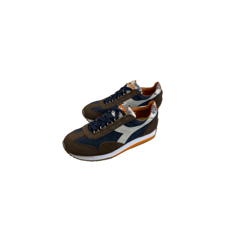 Scarpa uomo sportiva Diadora Heritage EQUIPE EVO CAMO Colore Blue denim L Anglais Abbigliamento