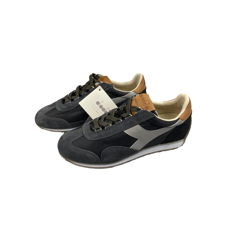 Scarpa uomo sportiva - Diadora Heritage - Equipe ITA - Nero/grigio