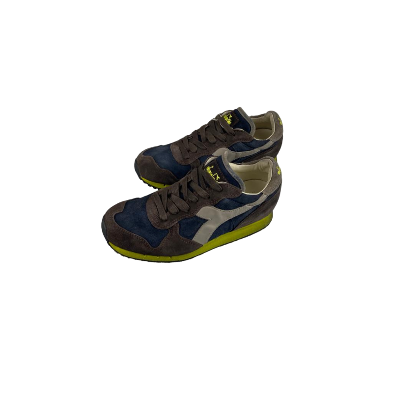 Scarpa uomo - Diadora Heritage  - Trident S SW - Marrone, blu, grigio e verde