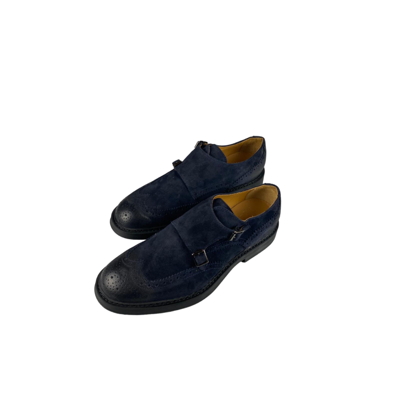 Scarpa uomo - Manifatture Etrusche - Doppia fibbia - Colore Navy