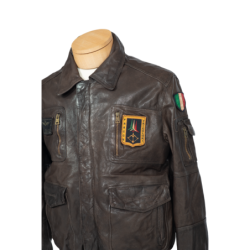 Giubbotto in pelle uomo  - Aeronautica Militare - pelle marrone