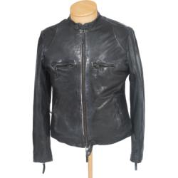 Giubbotto in pelle uomo - The Jack Leathers - pelle nero vintage - Moreno