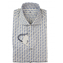 Camicia uomo Sonrisa - Fantasia - Collo francese - Bianco