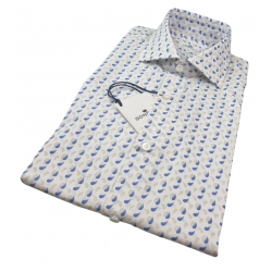 Camicia uomo Sonrisa - Fantasia - Collo francese - Bianco