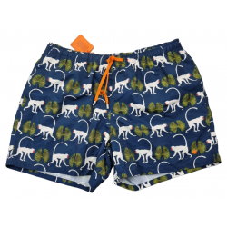 Boxer mare Uomo Gallo - fantasia primati - Blu