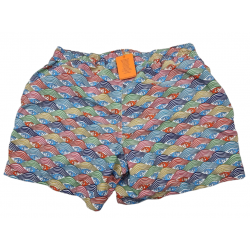 Boxer mare uomo Gallo - Fantasia onde - colore blu