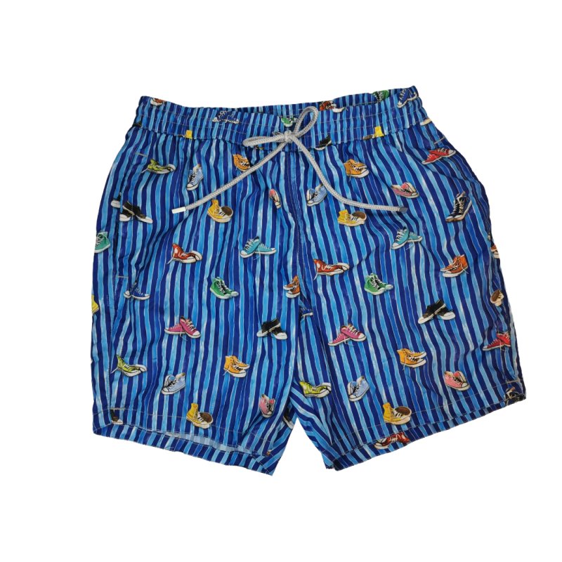 Boxer mare Uomo Zeybra Portofino 1962 - fantasia righe/scarpe - colore blu multicolore