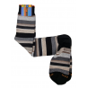 Calze lunghe uomo Gallo - Strisce - nero/grigio/beige