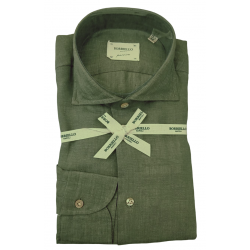 Camicia uomo Borriello - cotone/lino - verde