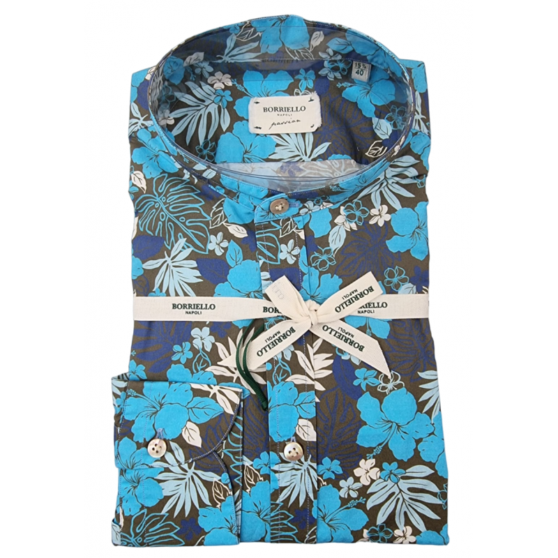 Camicia uomo Borriello - Fiori - Coreana