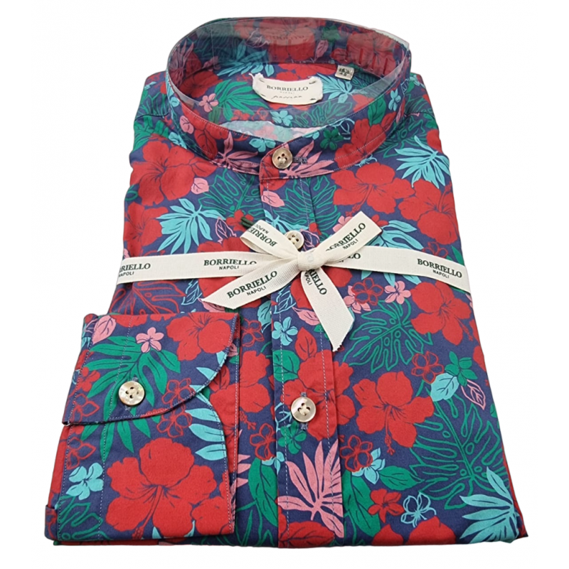 Camicia uomo Borriello - Fiori - Coreana