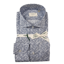 Camicia uomo Borriello - Fiori - Blu/bianco