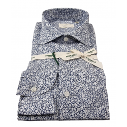 Camicia uomo Borriello - Fiori - Blu/bianco