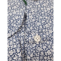 Camicia uomo Borriello - Fiori - Blu/bianco