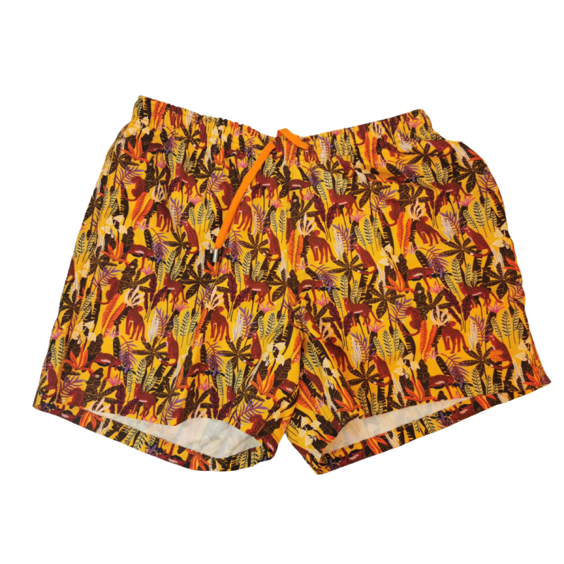 Boxer mare Uomo Gallo - fantasia giungla - colore arancio multicolor