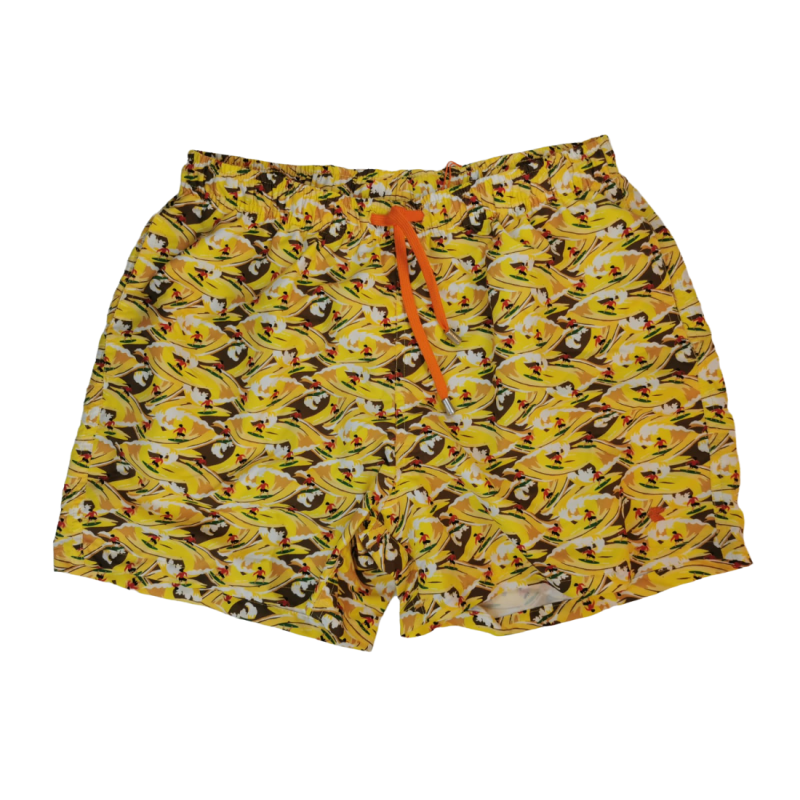 Boxer mare Uomo Gallo - fantasia serfista - colore giallo multicolor