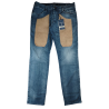 Jeans uomo Jeckerson denim 5 tasche con toppe alcantara