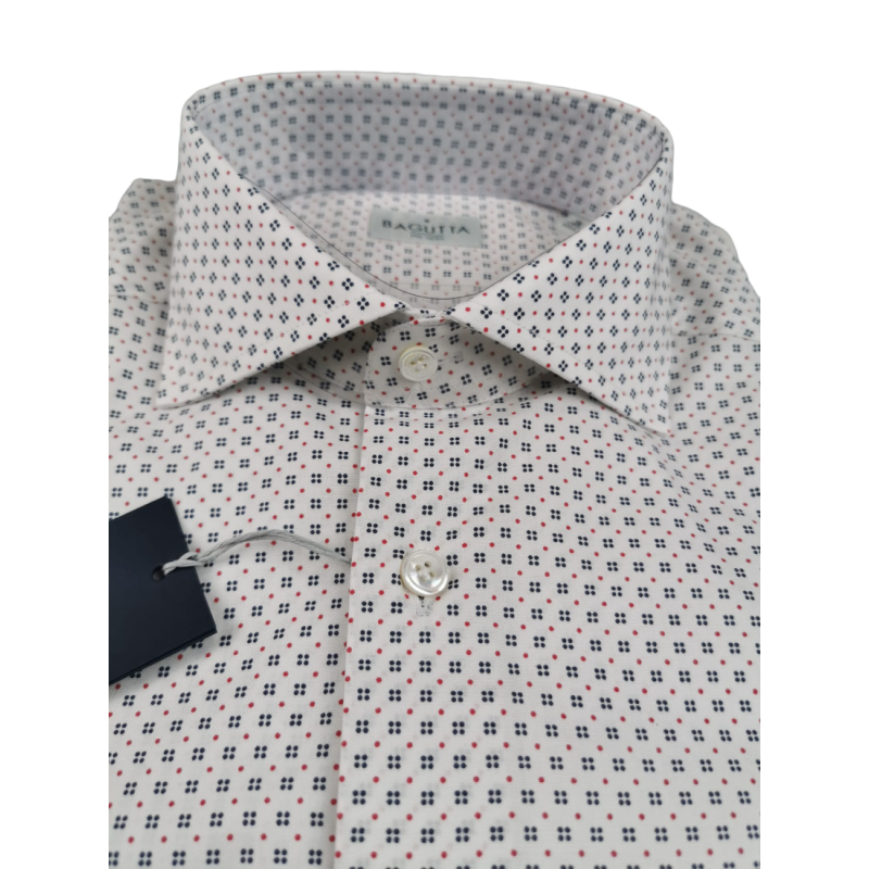 Camicia uomo Bagutta -  Fantasia -  Collo francese - Colore bianco