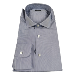 Camicia uomo Barba - Fantasia millerighe - Collo francese - Colore bianco/denim