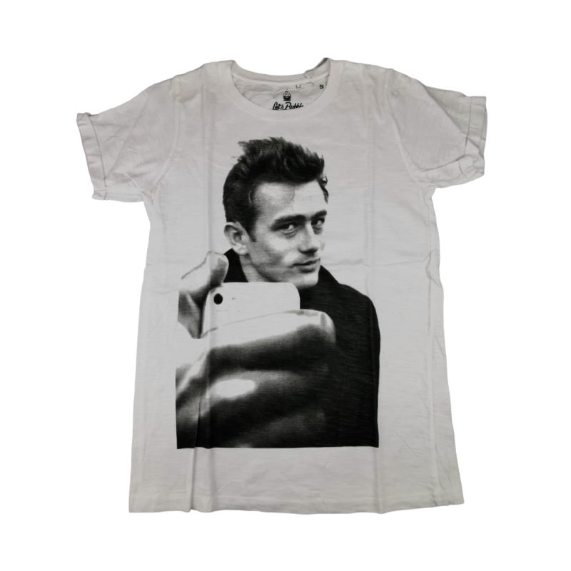 T-Shirt - Let's Bubble - Stampa James Dean - Colore  bianco