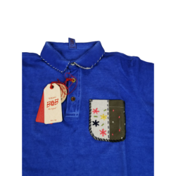 Polo Uomo BOB - Ricky Fantasia con taschino - Colore Denim