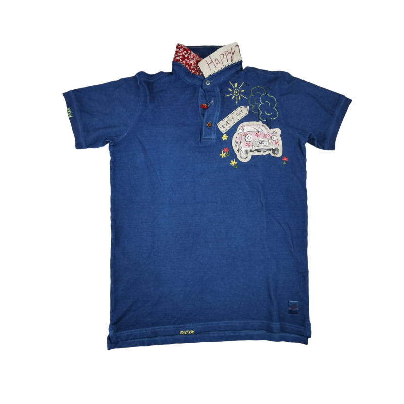 Polo Uomo BOB - Fantasia Auto - Colore Denim