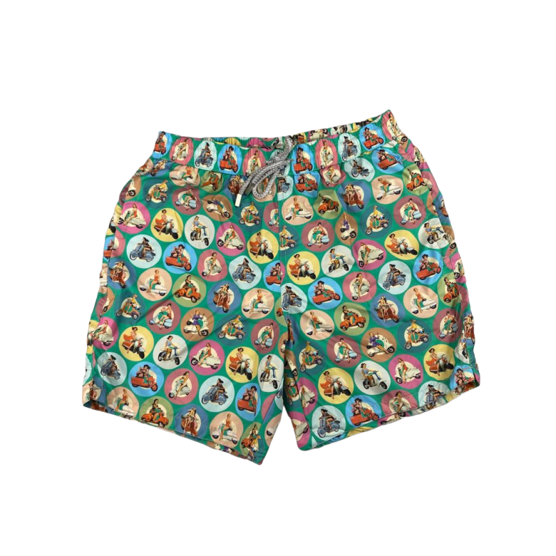 Boxer mare Uomo Zeybra Portofino 1962 - fantasia Bali - colore verde/multicolore