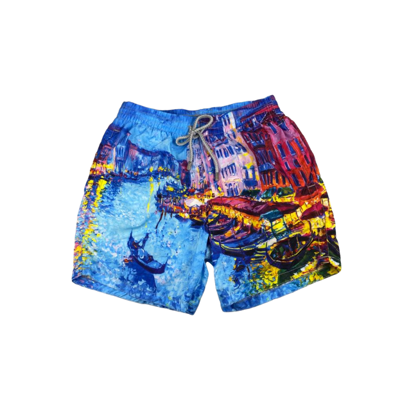 Boxer mare Uomo Zeybra Portofino 1962 - fantasia U.Venice - colore celeste/multicolore